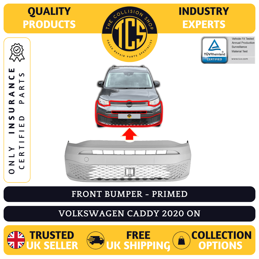 FOR VW CADDY 2020> FRONT BUMPER PRIMED - INSURANCE CERTIFIED - 2K7807217CGRU NEW