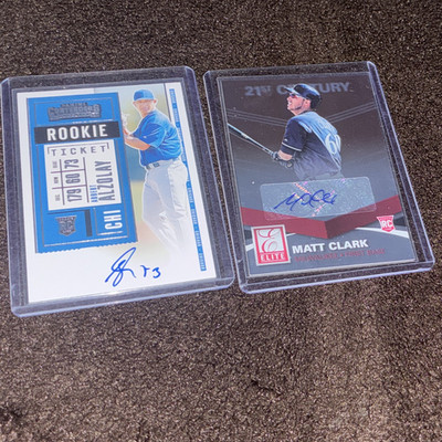 Panini 2014 Elite Extra Edition 2-Card Auto Lot Adam Azzolay RC + Matt Clark