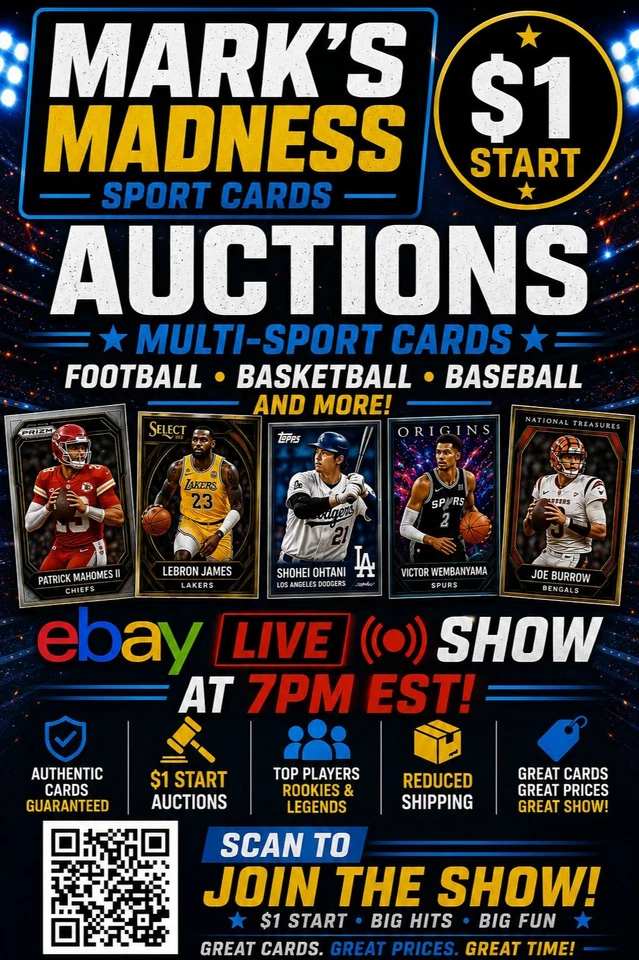 ⚾MONDAY MADNESS MULTISPORT🏈 $0.99 shipping first item $0.25 each additiona