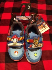 NEW BOY'S NICKELODEON TODDLER PAW PATROL LIGHT-UP SHOES SIZE 5 RED WHITE BLUE