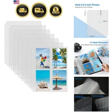 Photo Sleeves Pack 30 Heavy Duty Clear Protector Pages for 3 Ring Binders