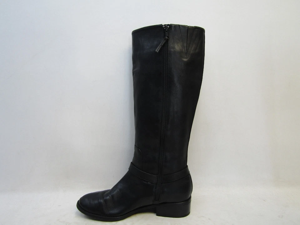 Botas de moda Ralph Lauren para mujer talla 8,5 B de cuero negro con cremallera 16" hasta la rodilla Foto 2 de 4