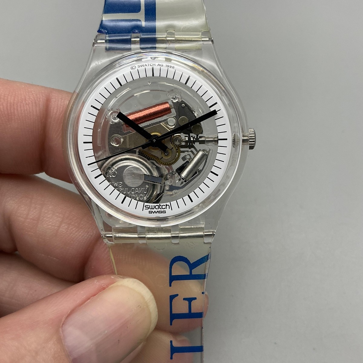 1998 Swatch Watch Gents 34mm Skeleton Daimler Chrysler Swiss Box 