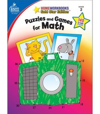 Carson Dellosa  Puzzles and Games for Math Activity Workbook  2nd Grade, 6...
