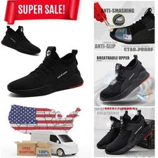 Lightweight Industrial Safety Sneakers with Steel Toe - Breathable Mesh Design