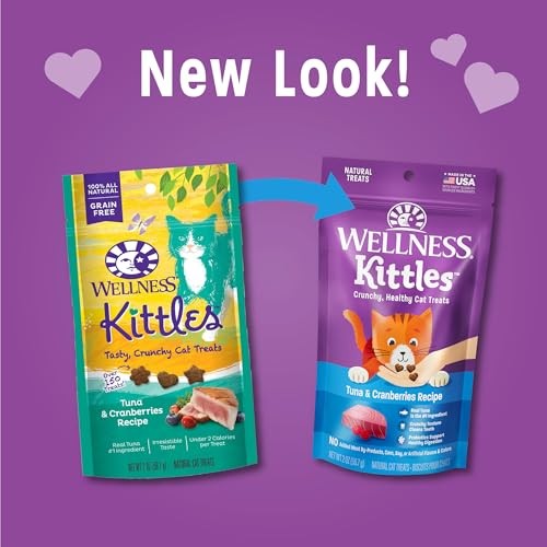 Wellness Kittles Grain Free Crunchy Cat Treats Tuna Cranberry 2oz Natural - Picture 2 of 7