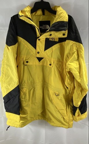 Vintage 90s The North Face Men's Yellow Black Pullover Anorak Jacket Sz Large