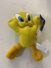 TWEETY BIRD Bean Bag Plush Looney Tunes Warner Bros. Laying 7.5”