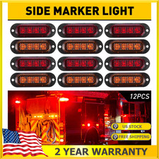 4-LED Side Marker Amber Lights Lamps Clearance Light Truck Trailer RV Waterproof