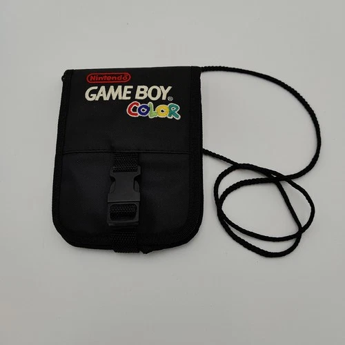 Vtg Nintendo Game Boy Color for Console Games Soft Flap Travel Carry Case Black