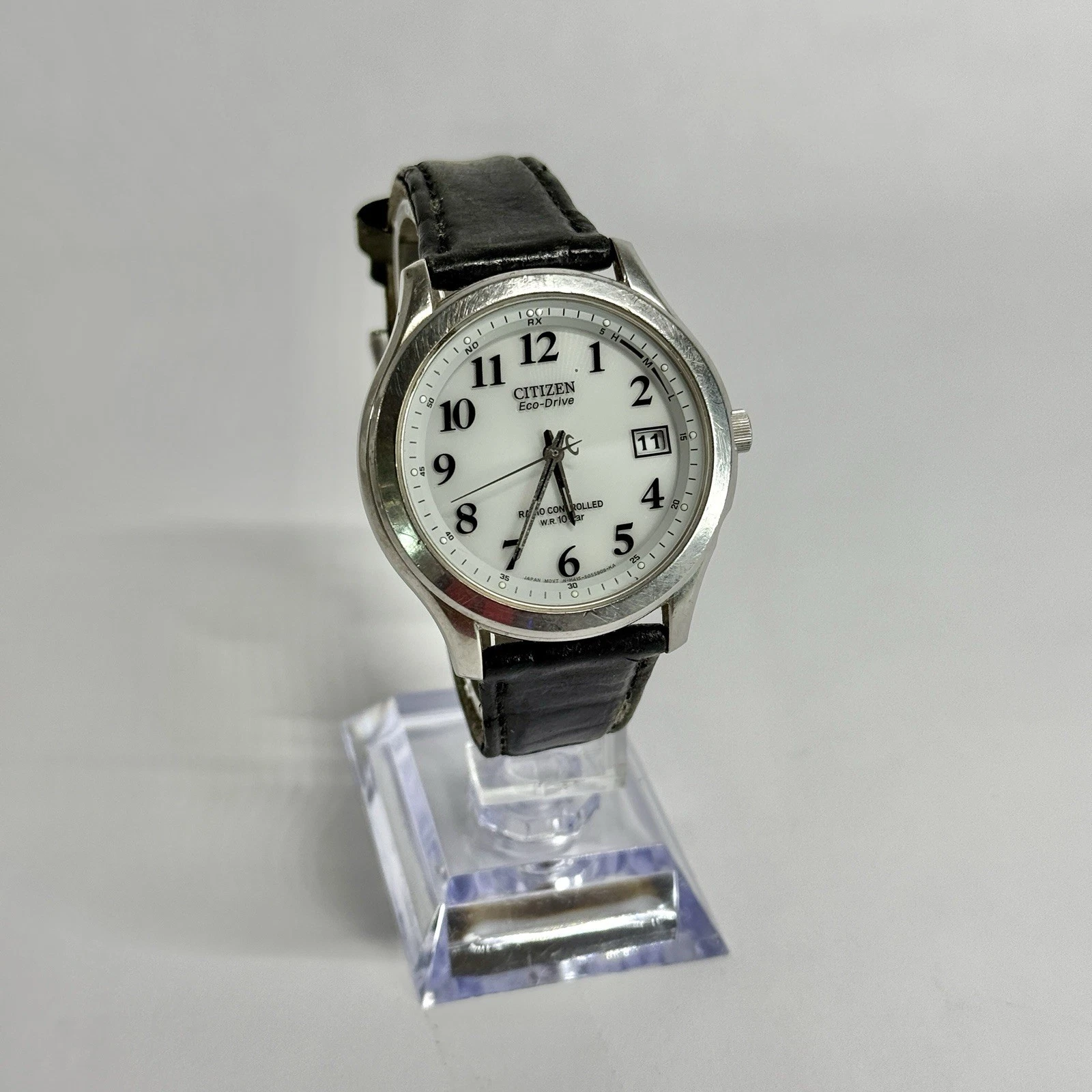 CITIZEN Eco-Drive H415S033012 Silver Tone Quartz Men Vintage Watch W465 *WORKING