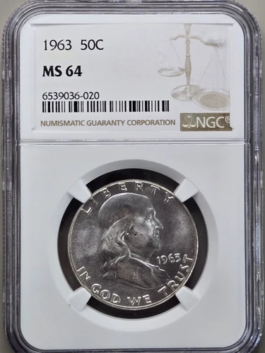 1963 Franklin Half Dollar NGC MS 64 50c