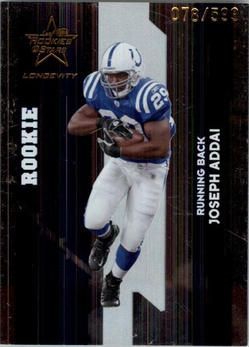2006 Leaf Rookies & Stars Longevity Target Card #207 Joseph Addai Rookie Card