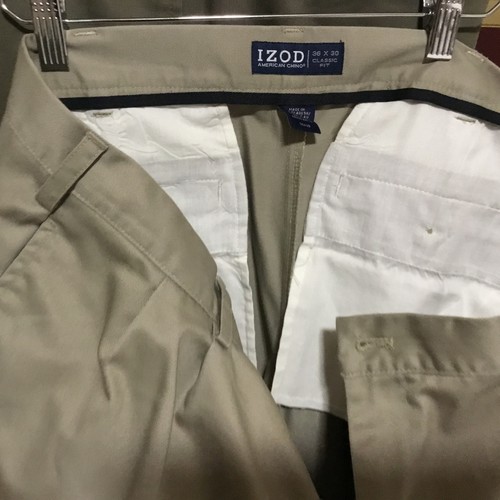 Lot of 2 Handsome Men's Izod American Fit Casual Chino Dress Slacks Pants 36X30 - Picture 12 of 15