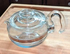Vtg PYREX Flame Ware 7756 Glass Stove Top Coffee/Tea Pot Kettle With Lid 6 Cup
