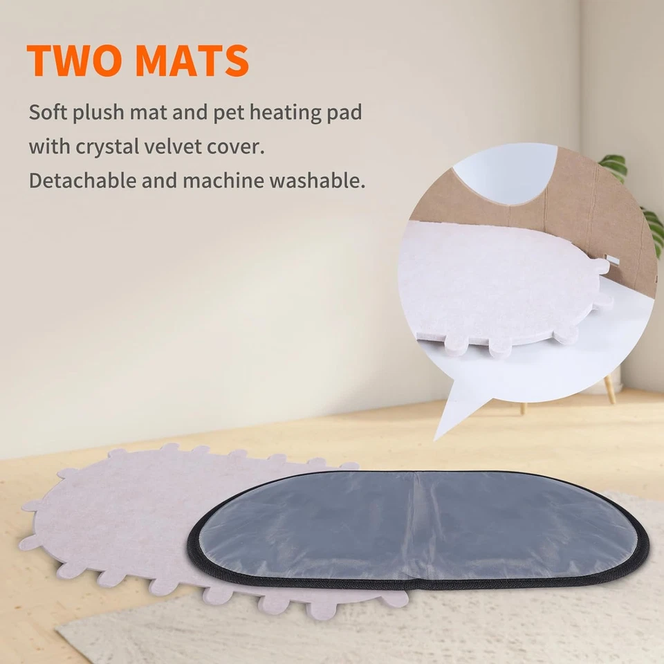 Casa climatizada para gatos de interior, cama climatizada para mascotas con temporizador y temperatura ajustable Foto 4 de 4