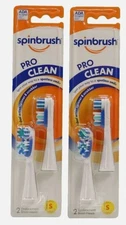 PRO CLEAN Refill, Soft Bristles, 2 Replacement Heads for Battery Powered Toothbr