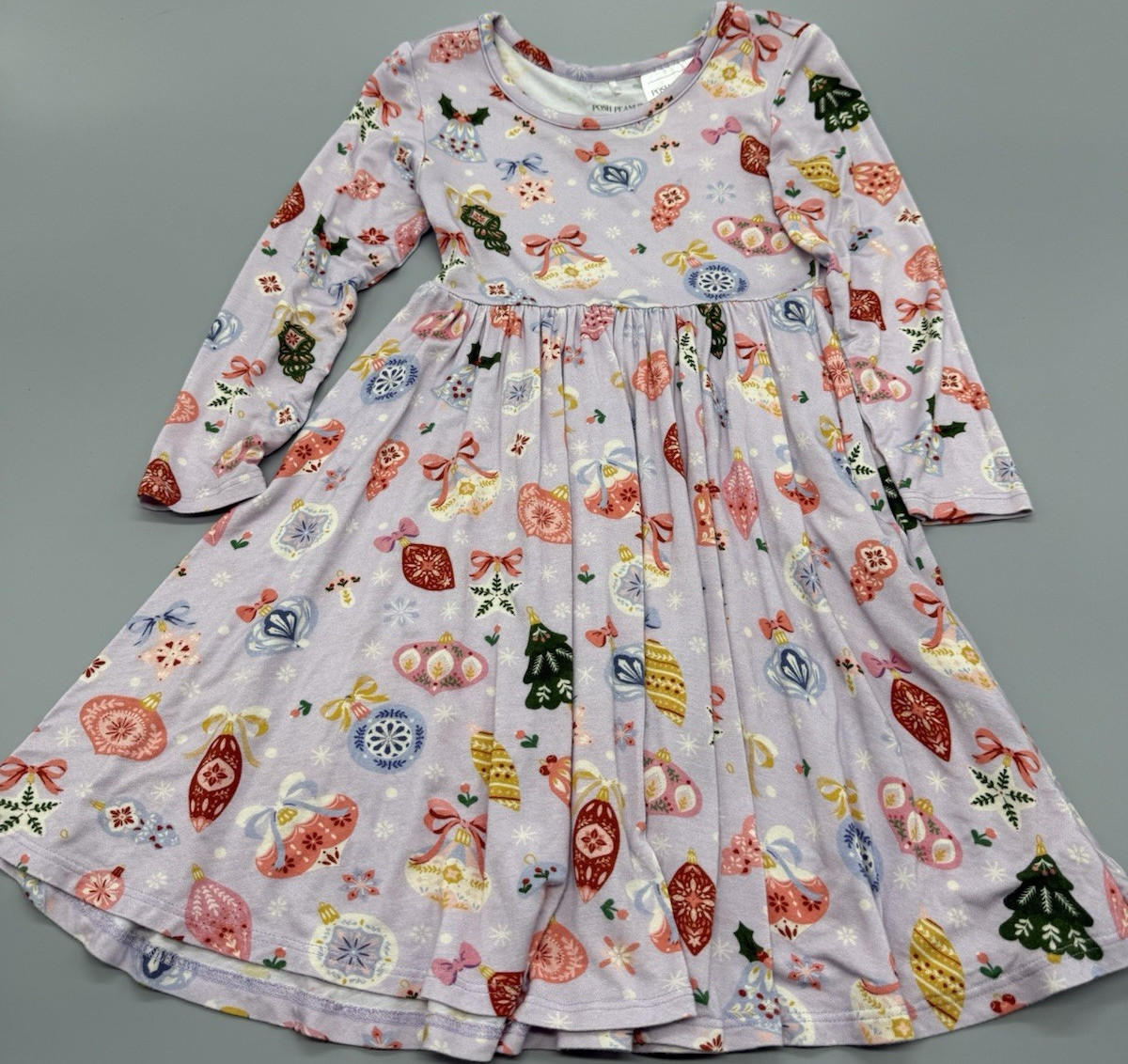 white christmas dresses Posh Peanut Baby Girl's Peanut Butter Jelly Time Ruffled Twirl Bodysuit Dress in White, 0-3 Mo, Viscose from Bamboo main image 1