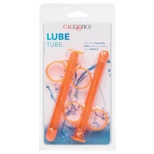Lube Tube Personal Lubricant Applicator Syringe Shooter Launcher Two Pack orange