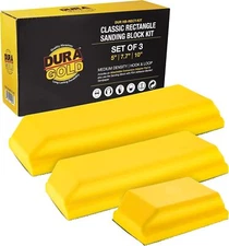 Dura-Gold Pro Series Classic Rectangle Hand Sanding Block Kit with 3 Blocks,... 
