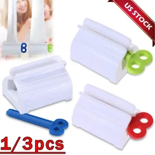 3Pcs Rolling Tube Toothpaste Squeezer Manual Dispenser Seat Holder Home Bathroom