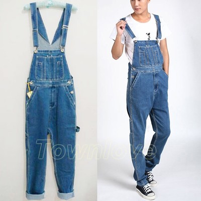 NEW Mens Casual Denim Jeans Classic Overall Loose Pants