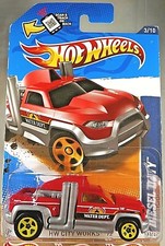 2012 Hot Wheels #133 HW City Works 3/10 DIESEL DUTY Red-Gray Variant w/Yellow5Sp