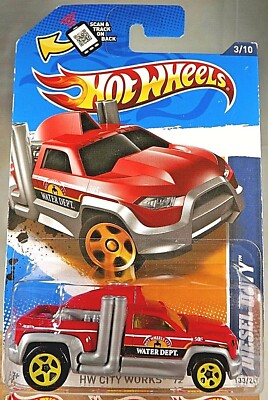 2012 Hot Wheels #133 HW City Works 3/10 DIESEL DUTY Red/Gray Variant w/Yellow5Sp
