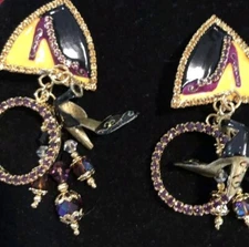 Lunch At The Ritz SKIP TO MY LOOPS clip Earrings; New, Never Worn!!