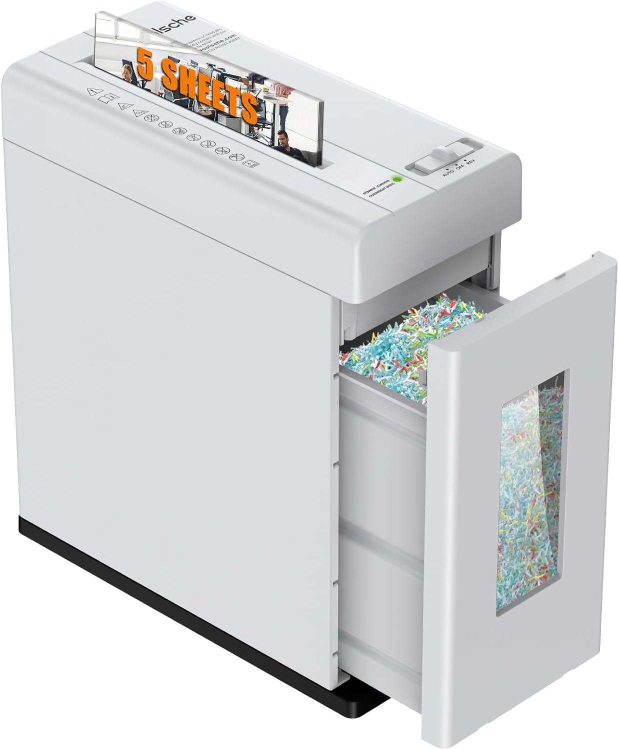 Paper Shredder, 5-Sheet Micro Cut with 2.65 Gallons Bin, P-5 High Security...-image