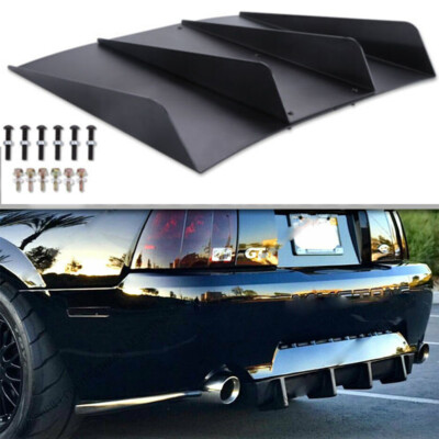 Speedy 4-Shark Fin Rear Bumper Diffuser For New Edge Ford Mustang – Universal ABS Black 3 thumbnail image
