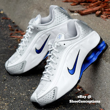 Nike Shox R4 Shoes White Black Royal Blue Silver HQ1988-100 Men's Sizes NEW