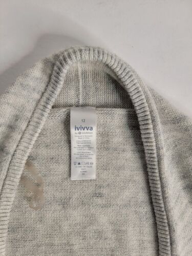 Ivivva by Lululemon Cardigan Size 12 Girls Open Front Sweater Top Gray - Picture 2 of 7