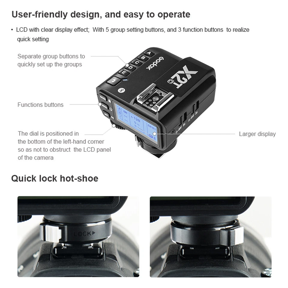 US Godox X2T-S 2.4G TTL Flash Trigger Transmitter+3*X1R-S Receiver Kit For Sony - Image 3 of 4