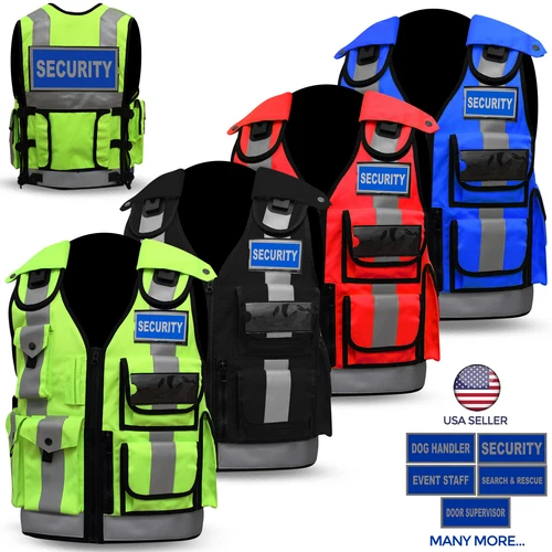NEW Hi Viz Tactical Security Dog Handler Rescue Vest Enforcement CCTV Reflective - product listing photo