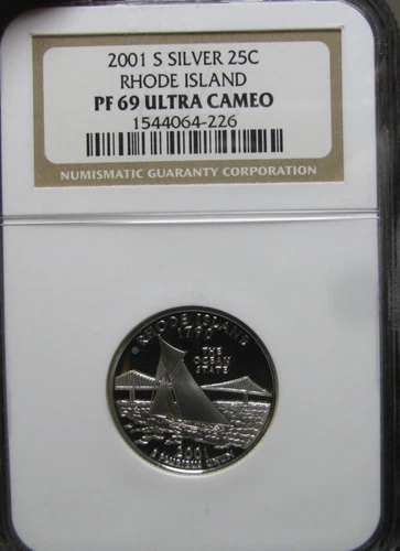 2001-S Rhode Island SILVER Statehood Quarter NGC Proof-69 Ultra Cameo --- #686B