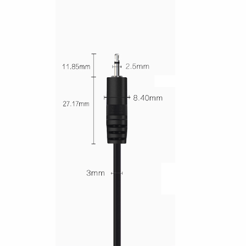 1pc 25cm Audio Aux Cord 2.5mm Mono Male Plug 2pin Wire DIY Pigtail Cable Black - Picture 4 of 11
