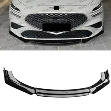 For Genesis G70 G80 G90 Glossy Black UNIVERSAL Front Bumper Lip Spoiler Splitter