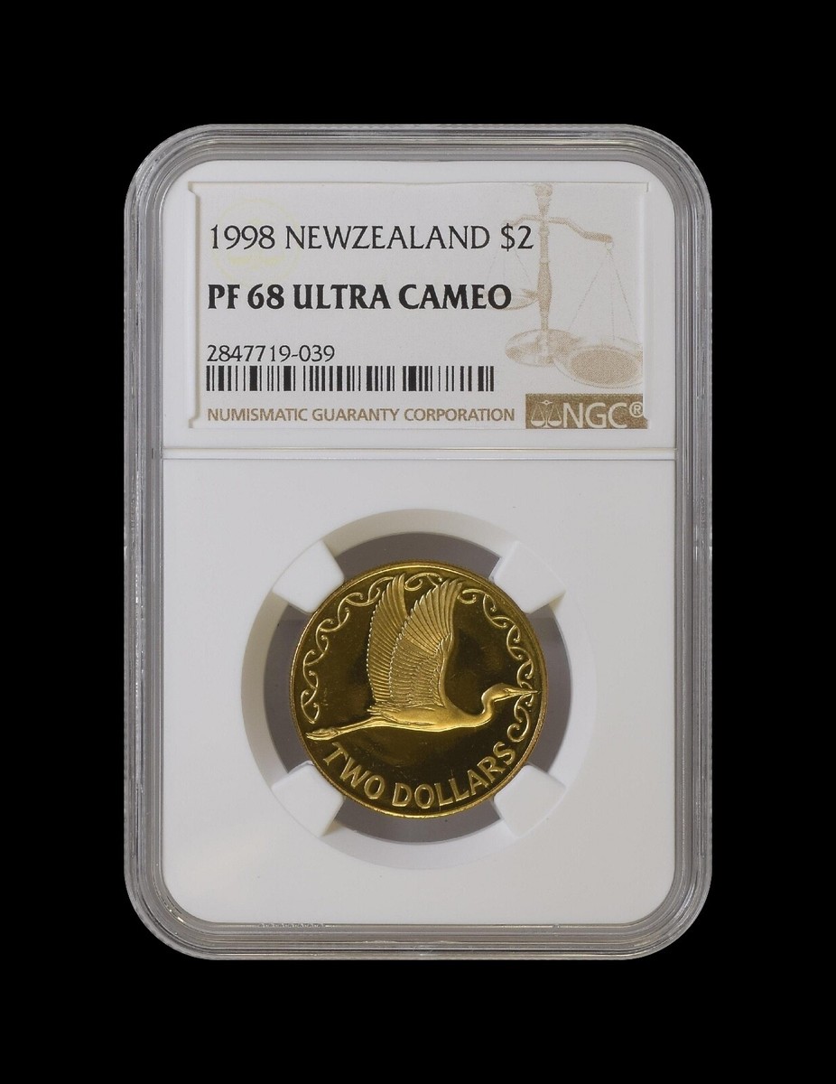 【世界に4枚】1998年 オランダ ダカット 銀貨 NGC PF68 UCAM NEW ZEALAND. 1998, 2 Dollars - NGC PF68 - Top Pop 🥇 QEII