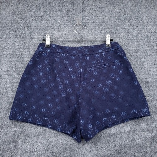 LC Lauren Conrad Shorts Women 4 Blue Floral Lace Mid Rise Pleated Overlay Lounge - Picture 2 of 13