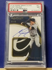 Clint Frazier - 2018 Panini Immaculate Rookie Autograph Patch PSA 7  #1/15