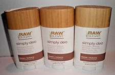 (3) RAW SUGAR SIMPLY DEO DEODORANT SANTAL VERBENA