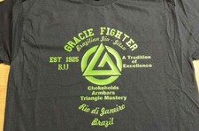 Gracie Fighter BJJ Brazilian Jiu Jitsu T-shirt Tee MMA Mixed Martial arts