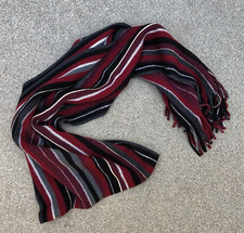 V FRAAS Neck Scarf Wrap Men's Acrylic Tassel Striped Red Black