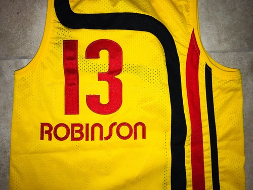 Vintage Nike Atlanta Hawks GLENN ROBINSON 13 Yellow Nba Jersey Youth Large USED - Foto 11 di 14