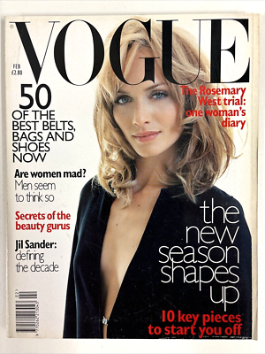 Vogue Magazine February 1996 Jill Sander Vintage UK Fashion Beauty