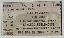 Kid Rock 2002 Concert Ticket Stub Conseco Fieldhouse Floor Level Clear Channel -