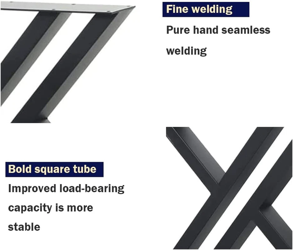 28 Inch High Triangular Shaped Metal Table Legs, Modern Cast Iron Welded Desk Le - Image 4 of 4