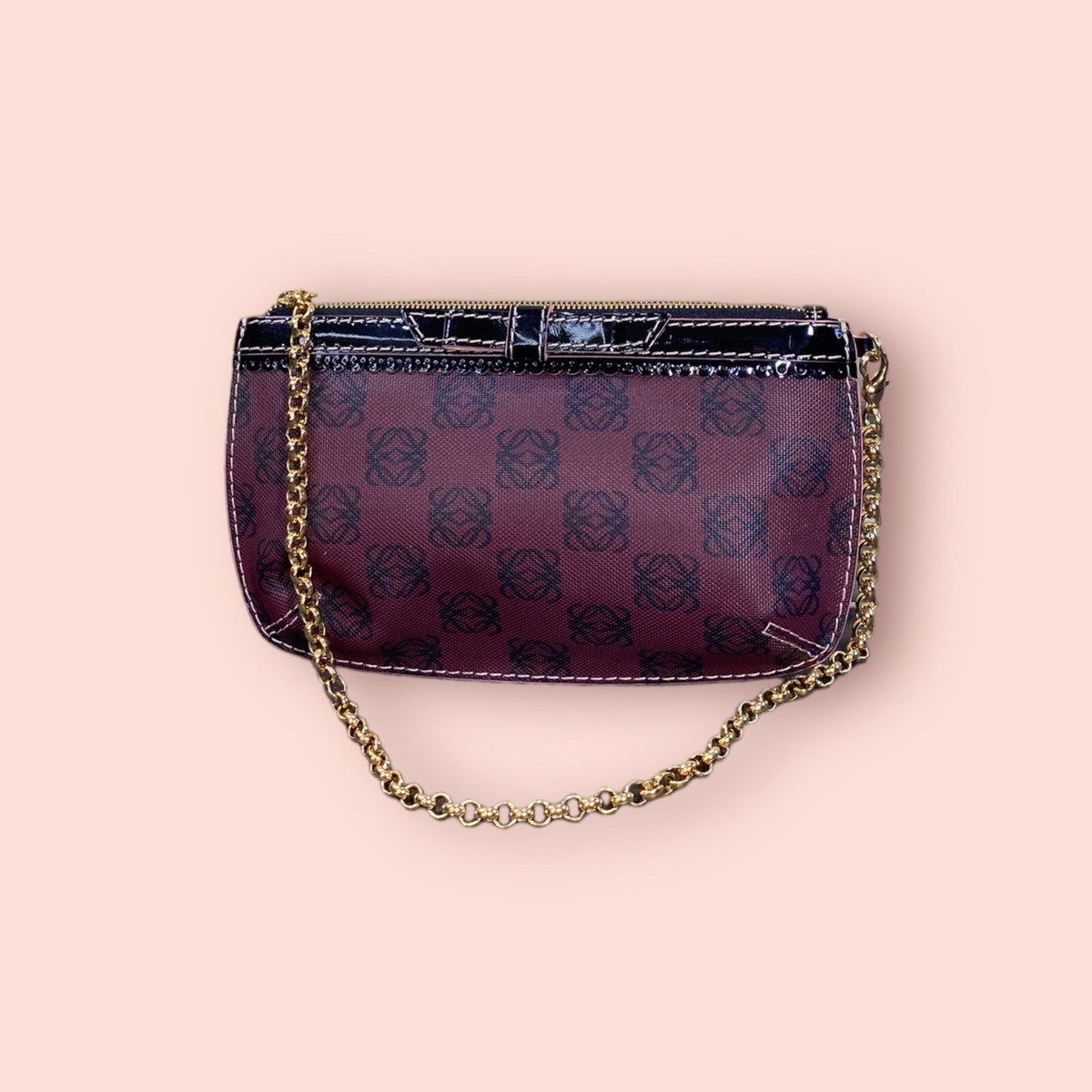 LOEWE Made In Spain Luxury Anagram Logo Small Pouch Wristlet Y2K