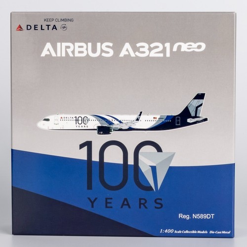 NG Model 1:400 Delta Air Lines Airbus A321neo pressofuso aereo jet modello N589DT - Foto 8 di 9